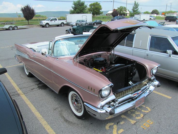 Dusty Rose 1957 Chevy Bel Air Convertible